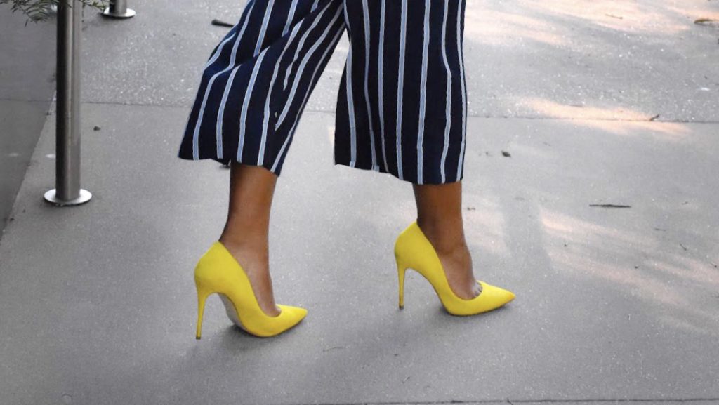 yellow pump heels